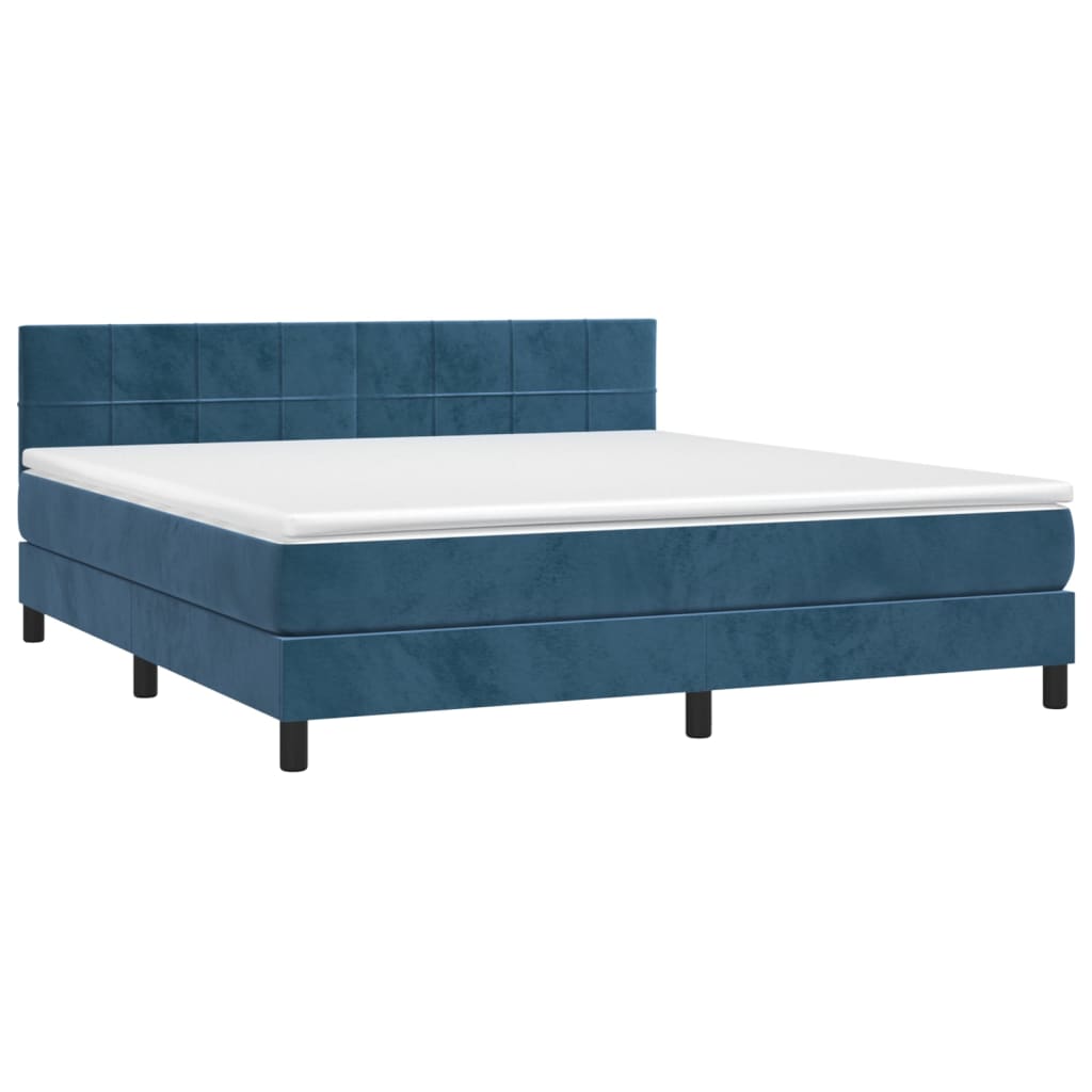 Sommier à lattes de lit avec matelas LED Bleu foncé 160x200 cm - XIOS