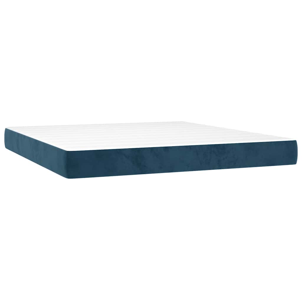 Sommier à lattes de lit avec matelas LED Bleu foncé 160x200 cm - XIOS