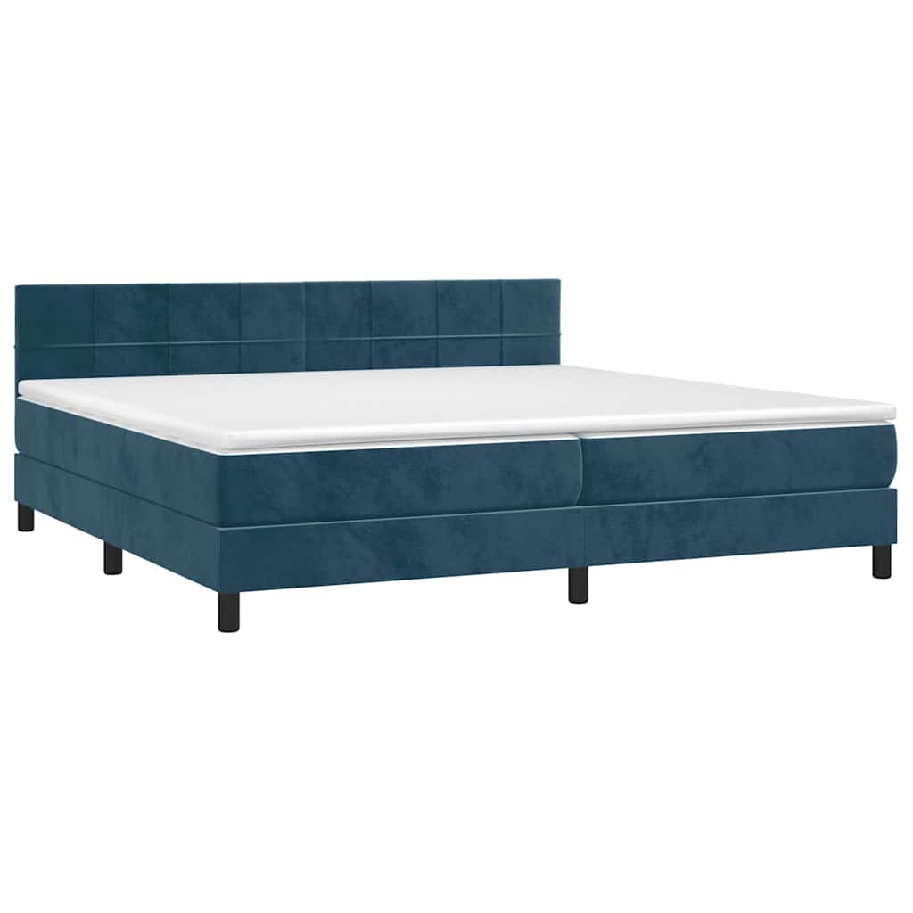 Sommier à lattes de lit avec matelas LED Bleu foncé 200x200 cm - XIOS