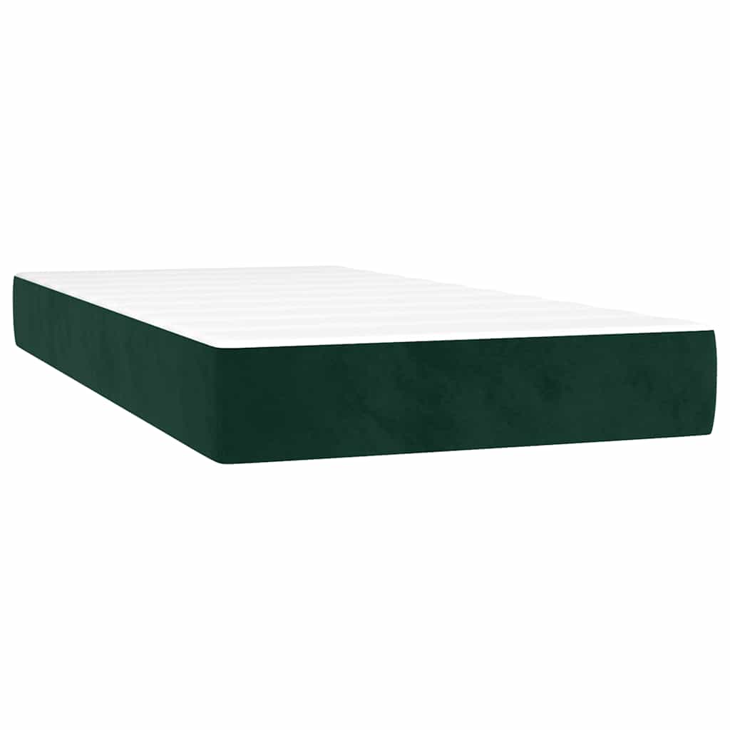 Sommier à lattes de lit et matelas et LED Vert foncé 90x190 cm - XIOS