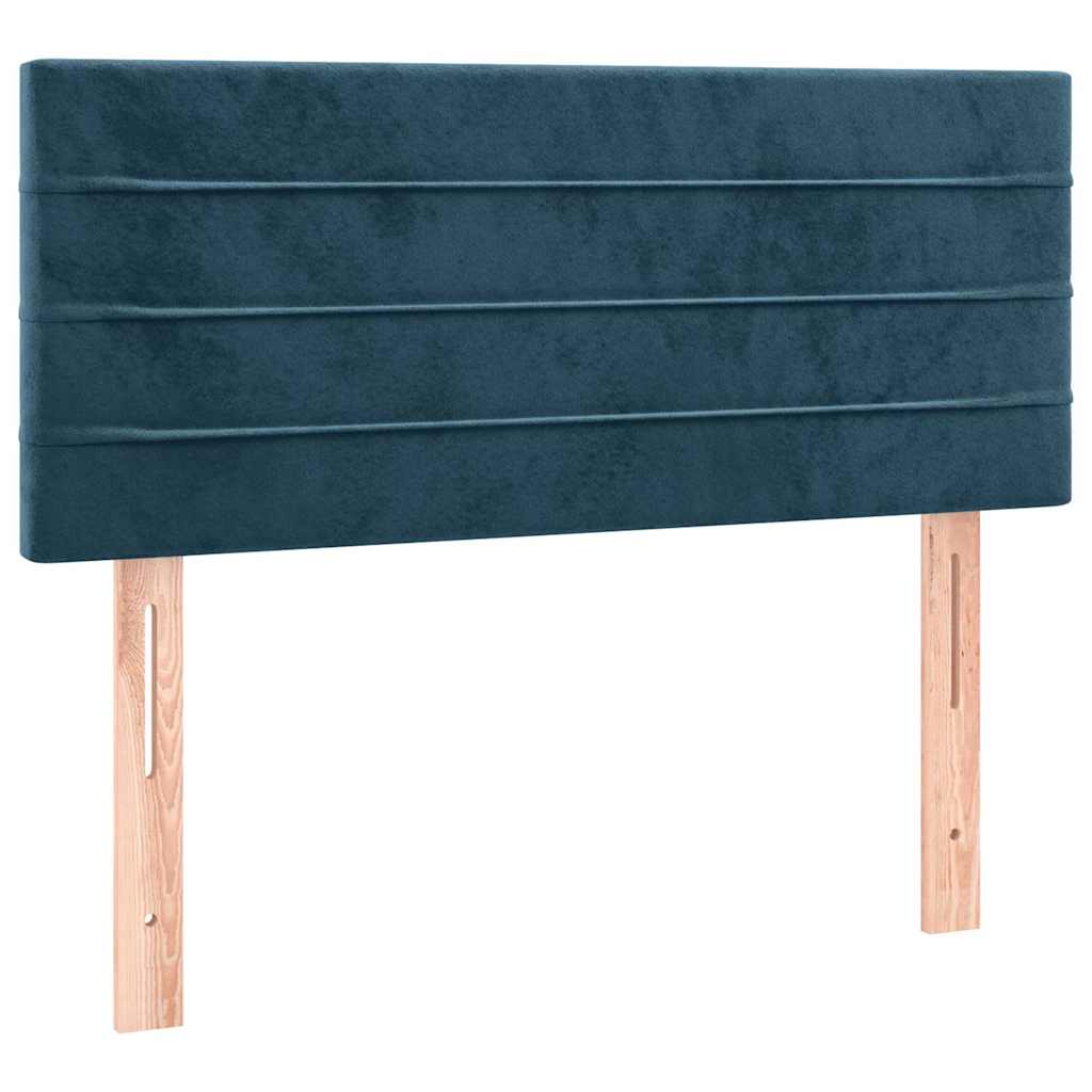 Sommier à lattes de lit et matelas et LED Bleu foncé 90x190 cm