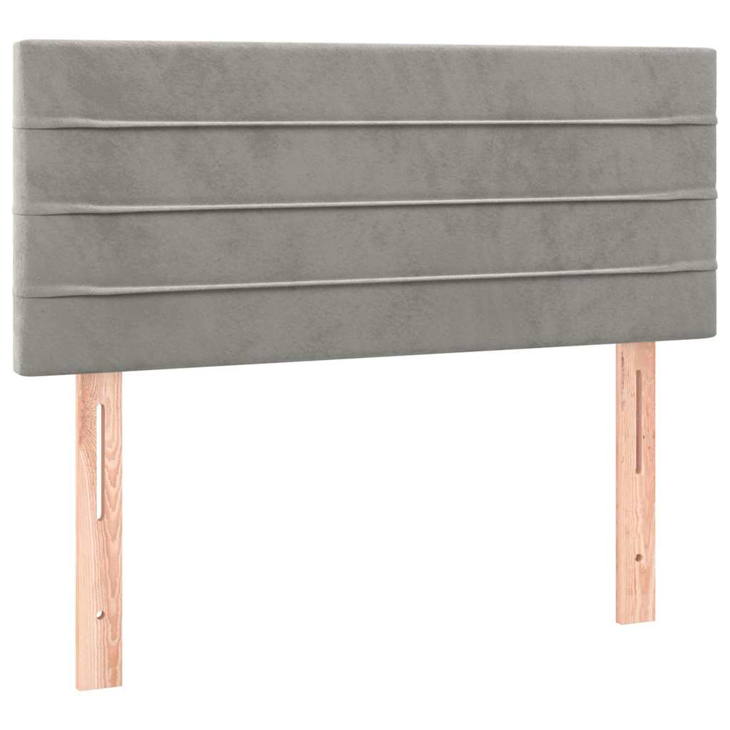 Sommier à lattes de lit et matelas et LED Gris clair 90x200 cm