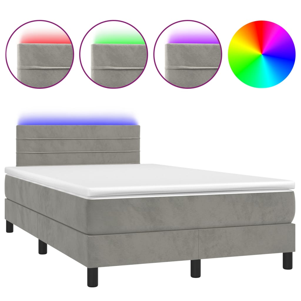 Sommier à lattes de lit avec matelas LED Gris clair 120x200 cm - XIOS