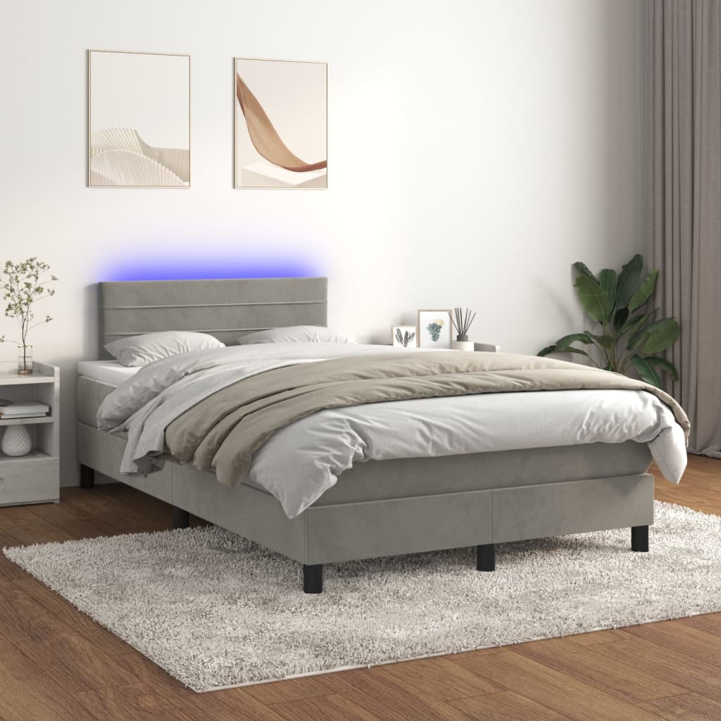 Sommier à lattes de lit avec matelas LED Gris clair 120x200 cm - XIOS