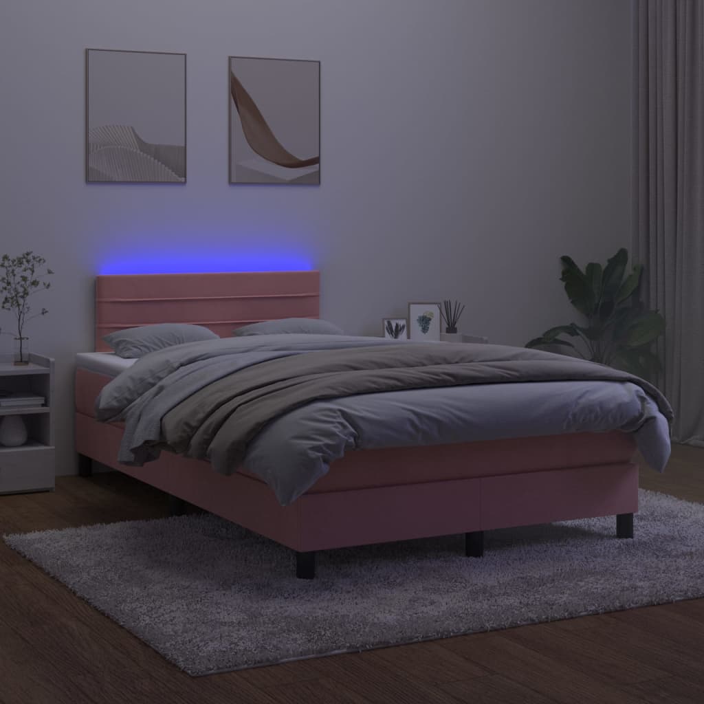 Sommier à lattes de lit avec matelas et LED Rose 120x200cm - XIOS
