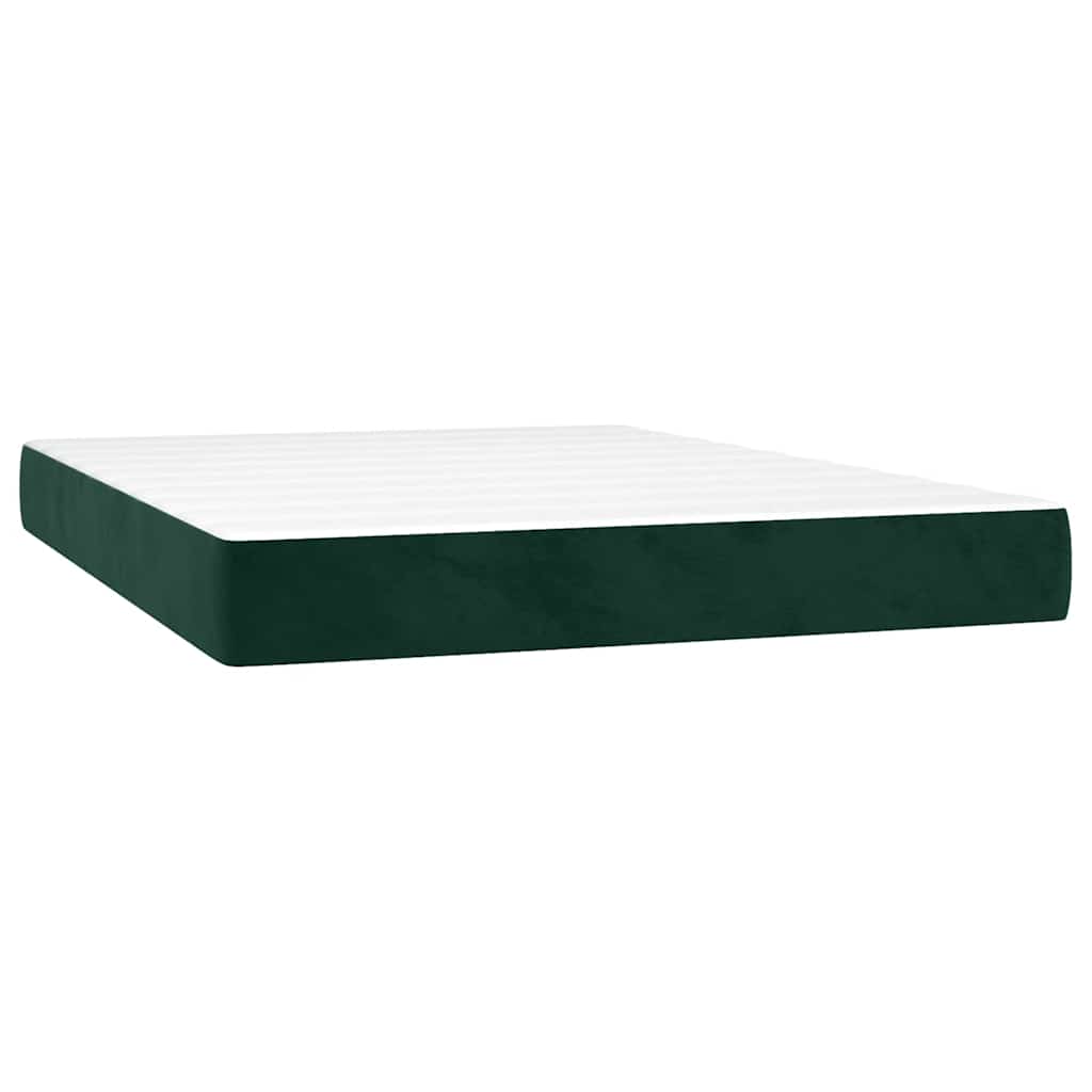 Sommier à lattes de lit avec matelas LED Vert foncé 140x200 cm - XIOS