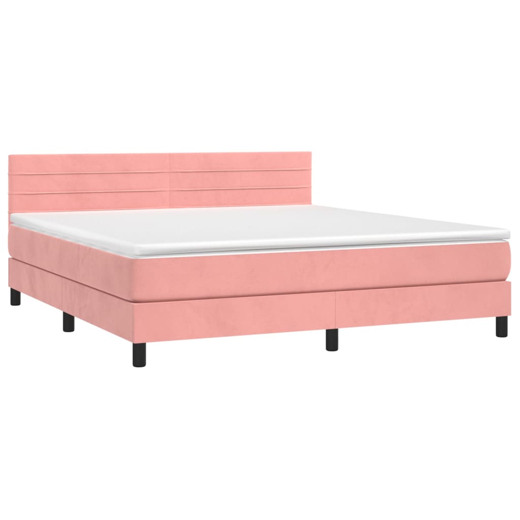 Sommier à lattes de lit avec matelas et LED Rose 160x200 cm - XIOS