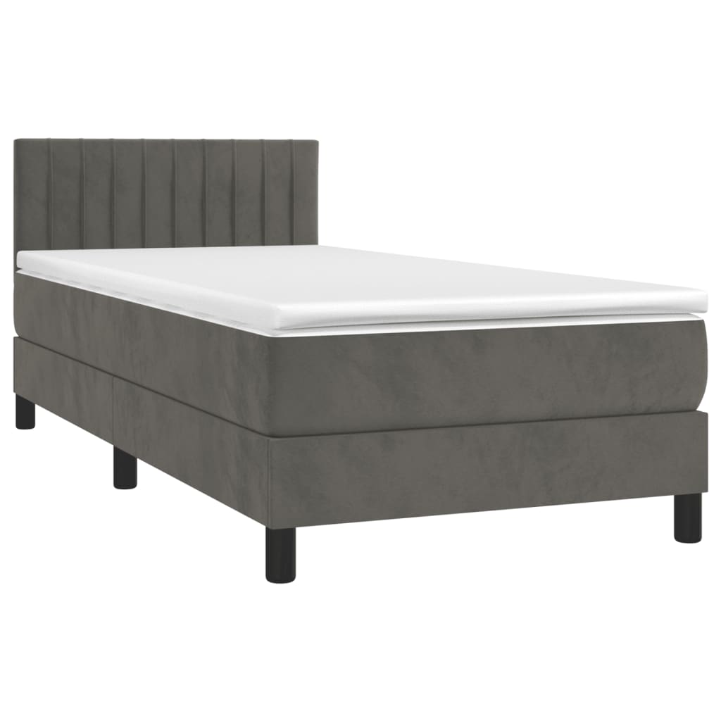 Sommier à lattes de lit et matelas et LED Gris foncé 80x200cm - XIOS