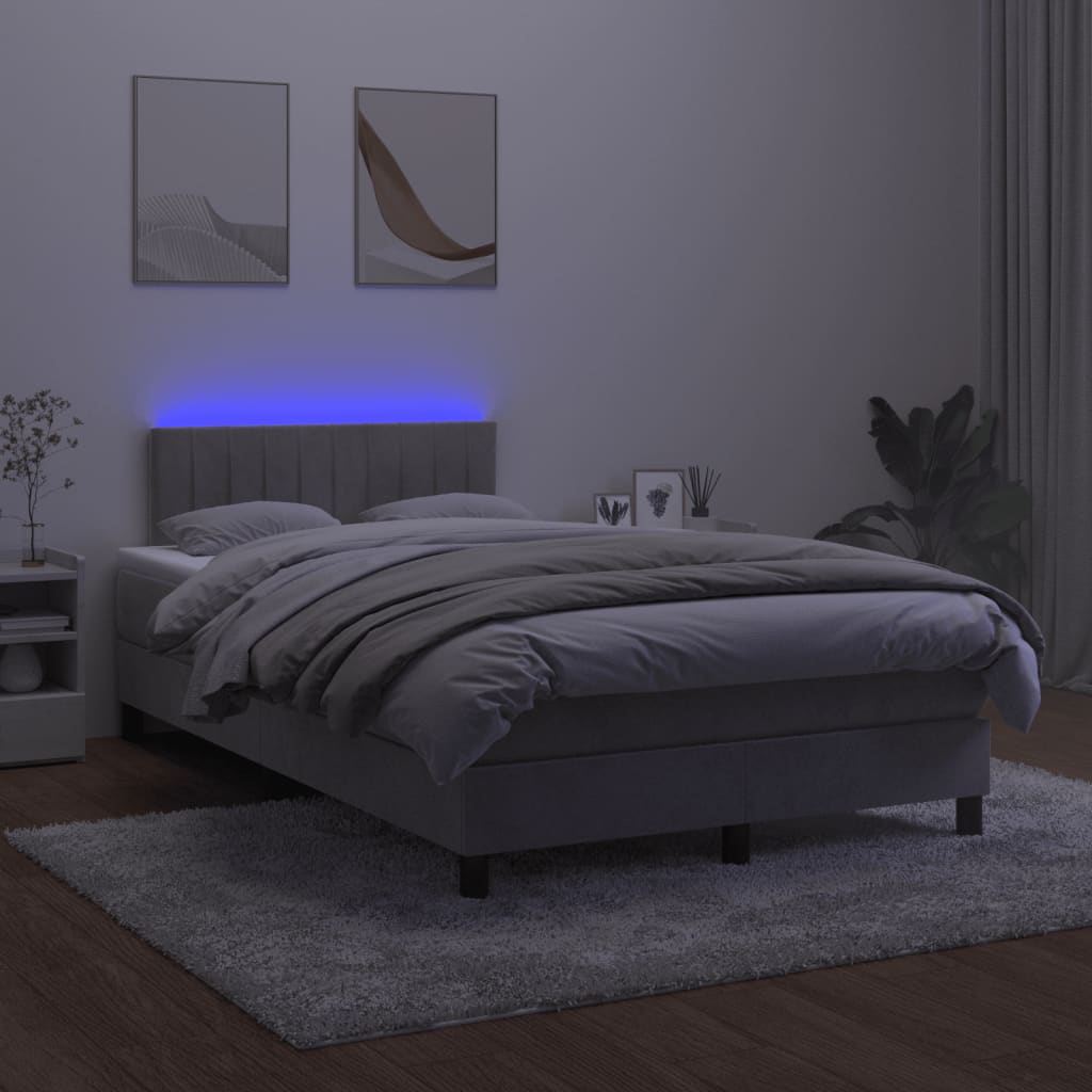 Sommier à lattes de lit avec matelas LED Gris clair 120x200 cm - XIOS
