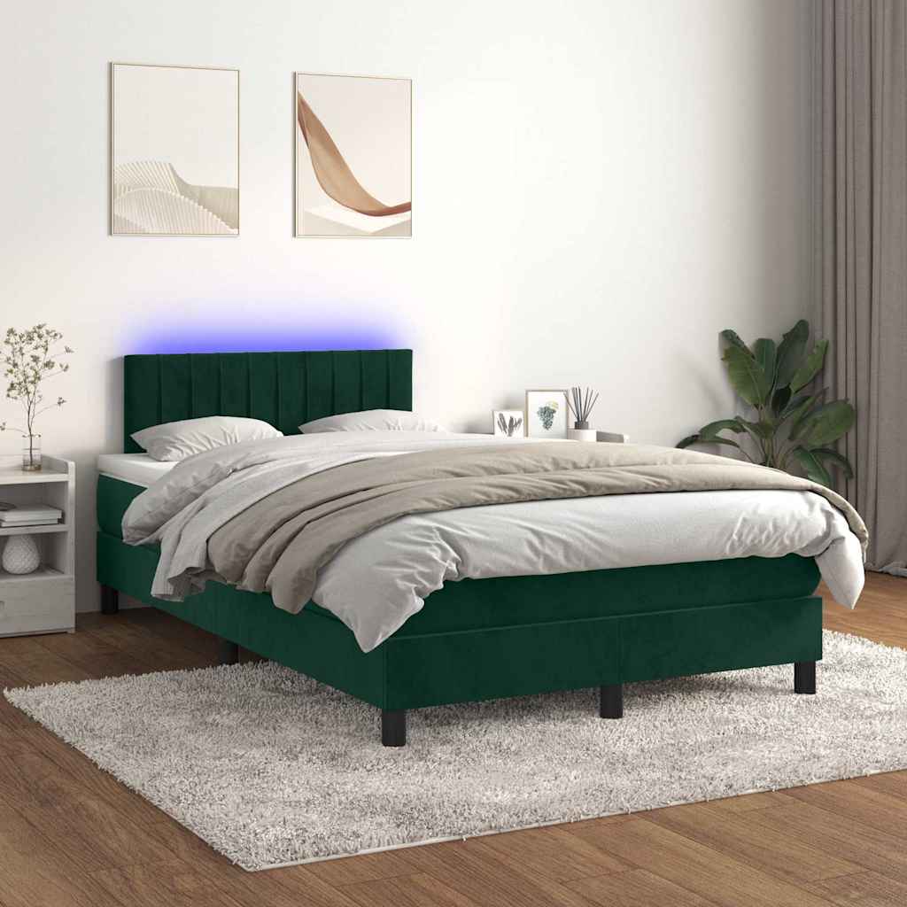 Sommier à lattes de lit avec matelas LED Vert foncé 120x200 cm - XIOS