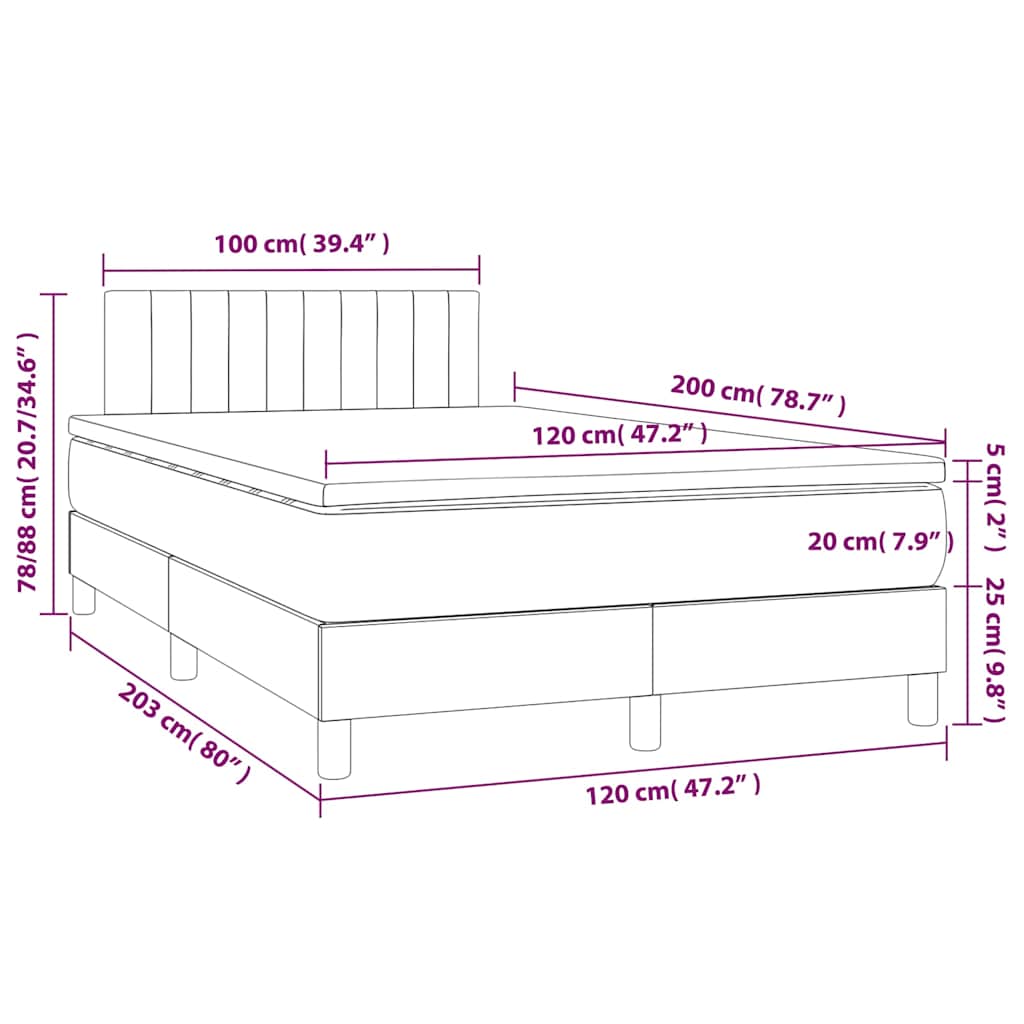 Sommier à lattes de lit avec matelas LED Bleu foncé 120x200 cm - XIOS