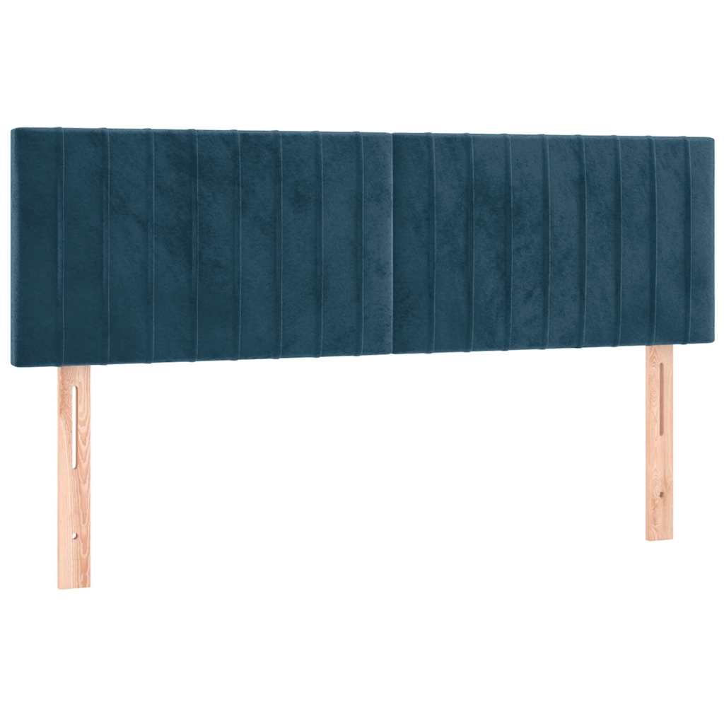 Sommier à lattes de lit avec matelas LED Bleu foncé 140x190 cm
