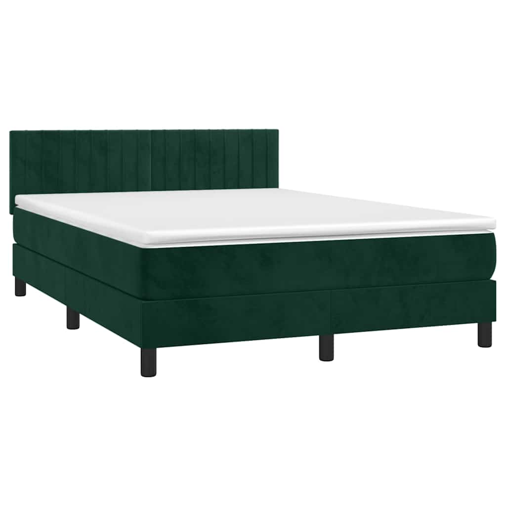 Sommier à lattes de lit avec matelas LED Vert foncé 140x200 cm - XIOS
