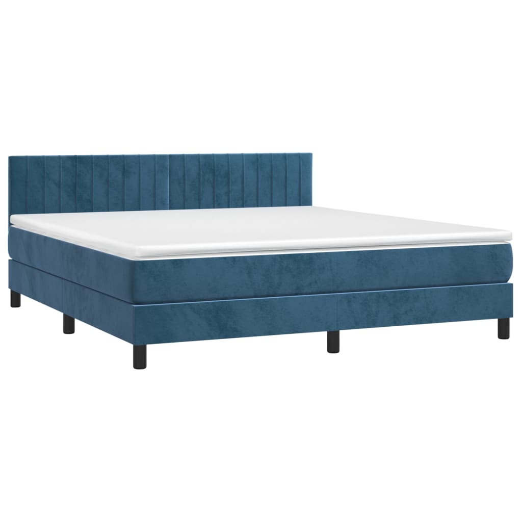 Sommier à lattes de lit avec matelas LED Bleu foncé 160x200 cm - XIOS