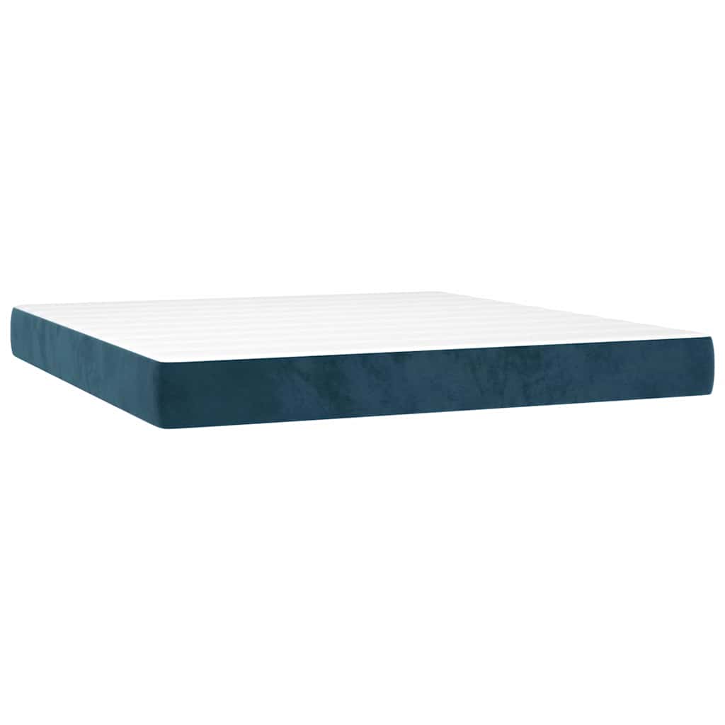 Sommier à lattes de lit avec matelas LED Bleu foncé 160x200 cm - XIOS