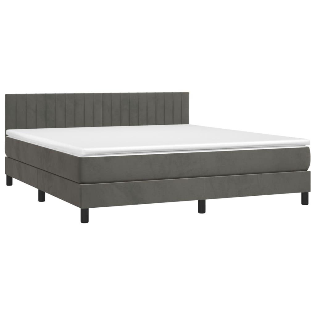 Sommier à lattes de lit avec matelas LED Gris foncé 180x200 cm - XIOS