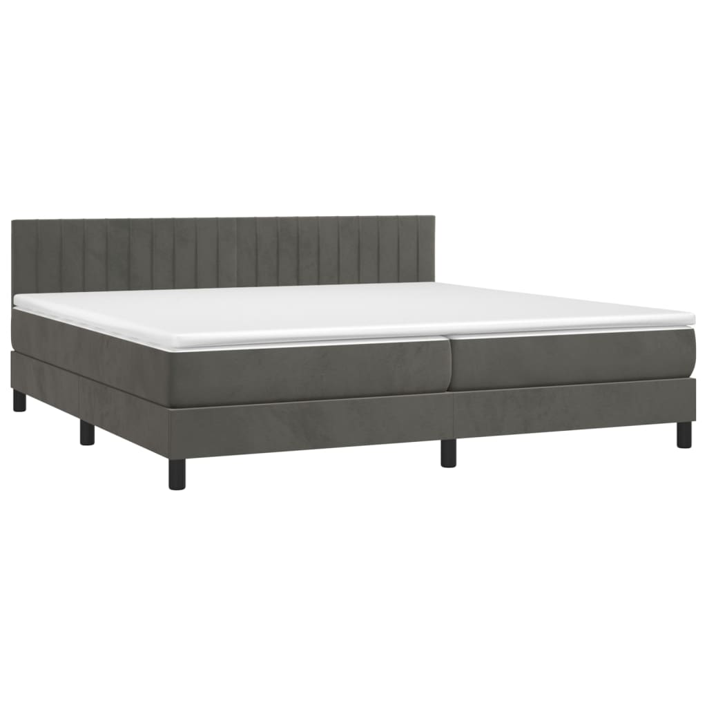 Sommier à lattes de lit avec matelas LED Gris foncé 200x200 cm - XIOS