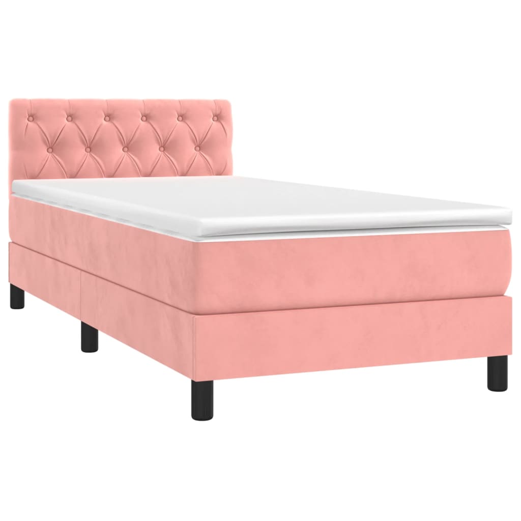 Sommier à lattes de lit avec matelas et LED Rose 80x200 cm - XIOS