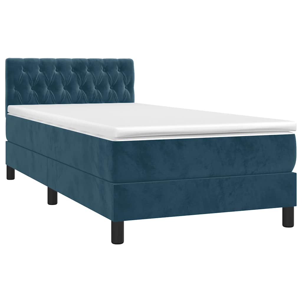 Sommier à lattes de lit avec matelas et LED Bleu foncé 90x200cm - XIOS