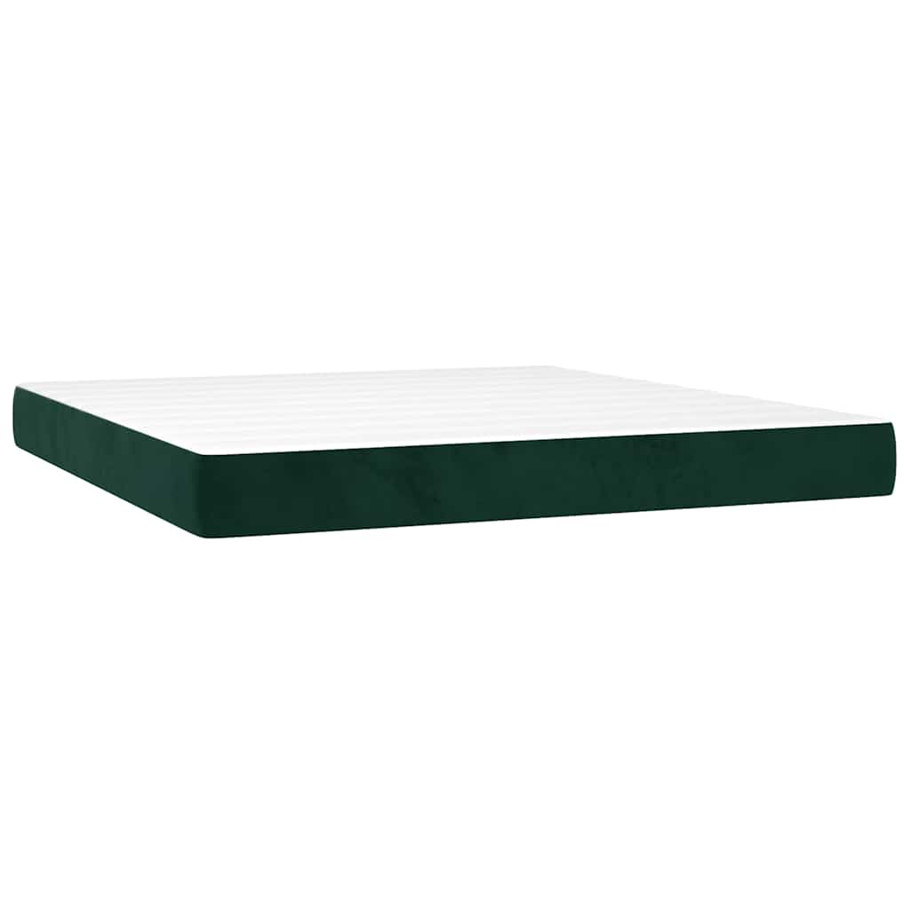 Sommier à lattes de lit avec matelas LED Vert foncé 160x200 cm - XIOS