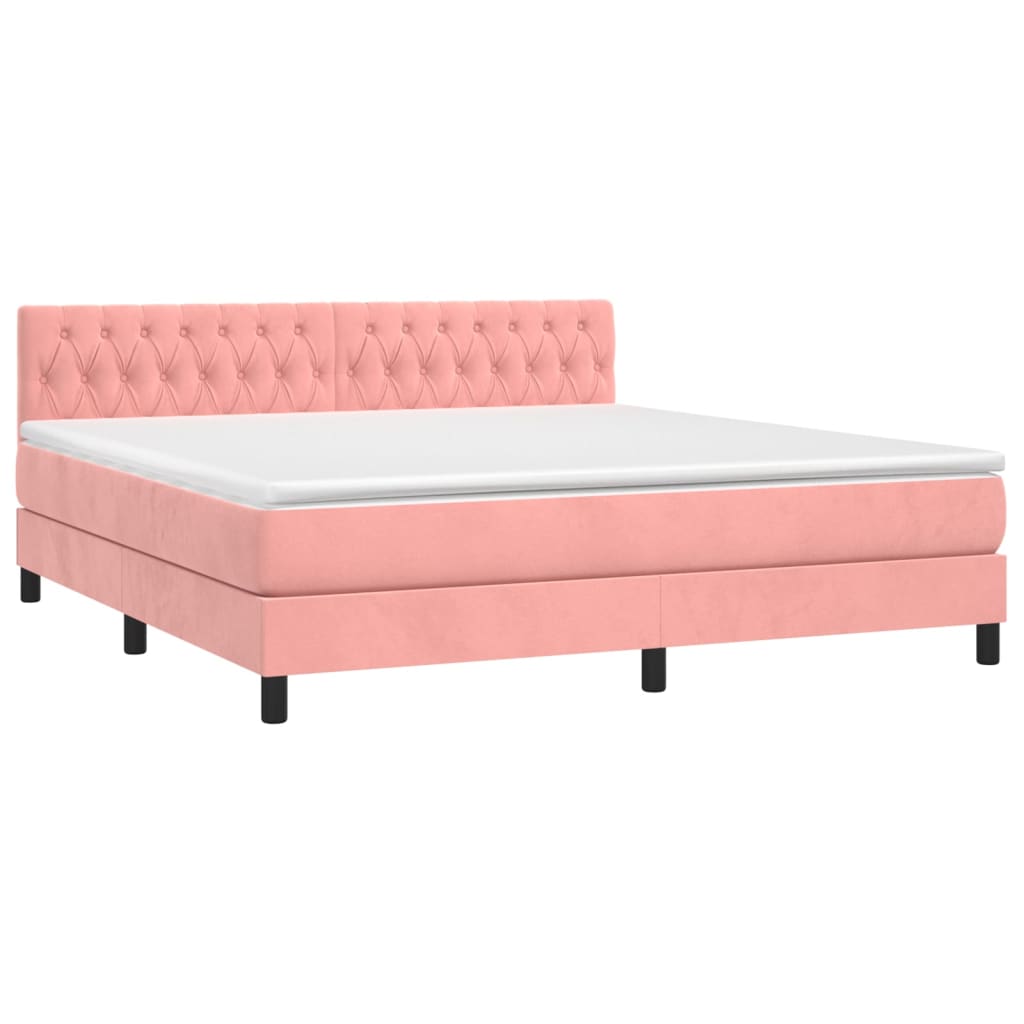 Sommier à lattes de lit avec matelas et LED Rose 160x200 cm - XIOS