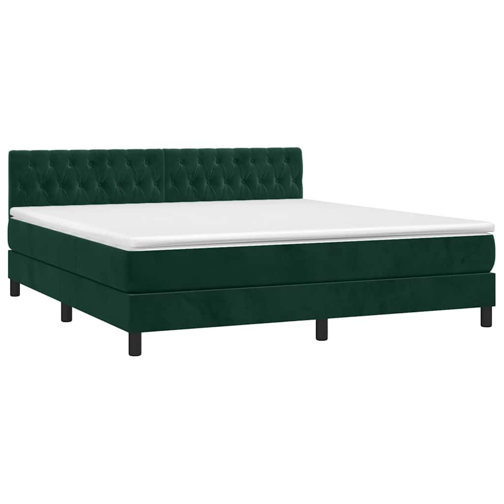 Sommier à lattes de lit avec matelas LED Vert foncé 180x200 cm - XIOS