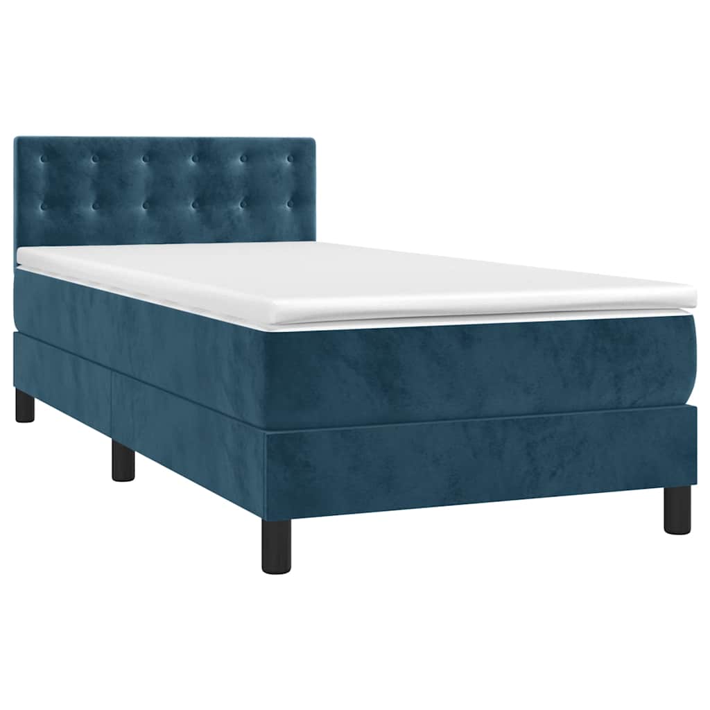 Sommier à lattes de lit avec matelas et LED Bleu foncé 80x200cm - XIOS