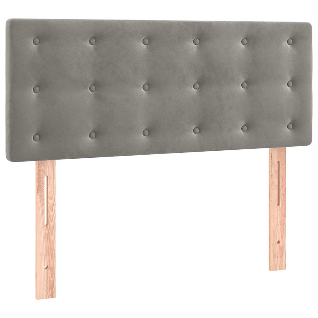 Sommier à lattes de lit avec matelas et LED Gris clair 90x200cm