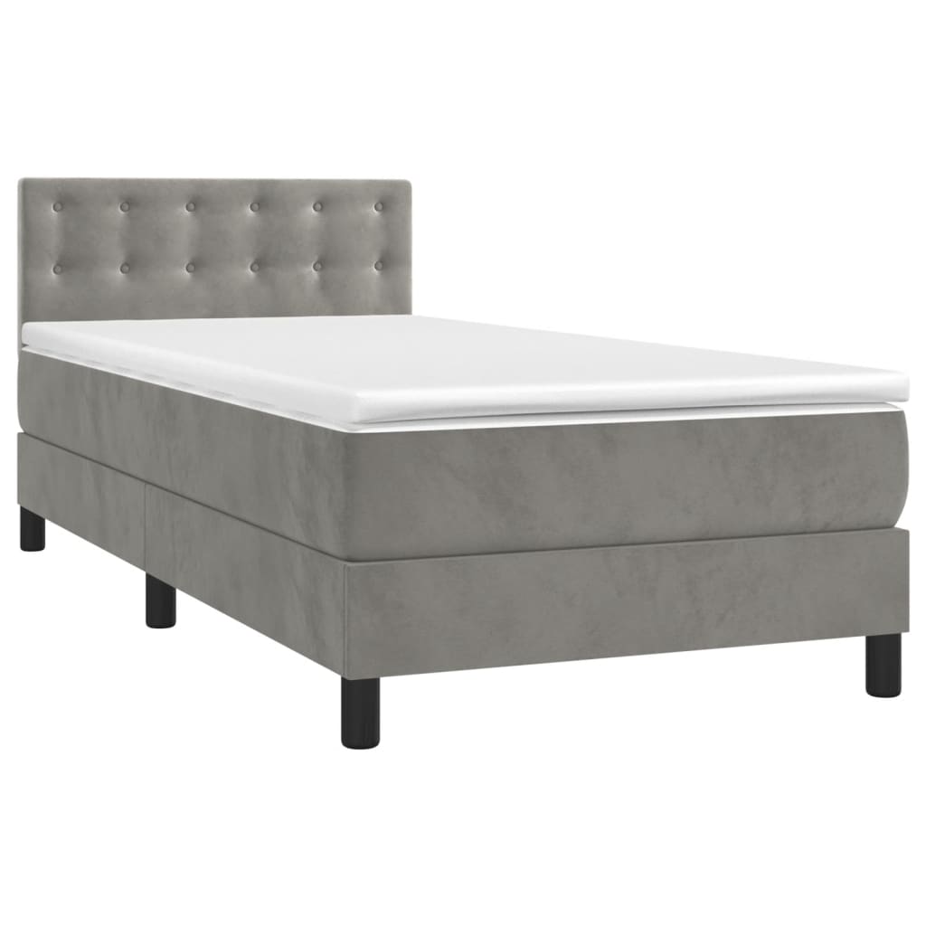 Sommier à lattes de lit avec matelas LED Gris clair 100x200 cm - XIOS