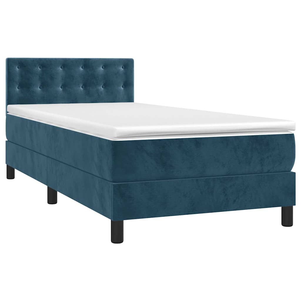 Sommier à lattes de lit avec matelas LED Bleu foncé 100x200 cm - XIOS