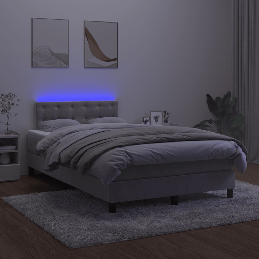Sommier à lattes de lit avec matelas LED Gris clair 120x200 cm - XIOS