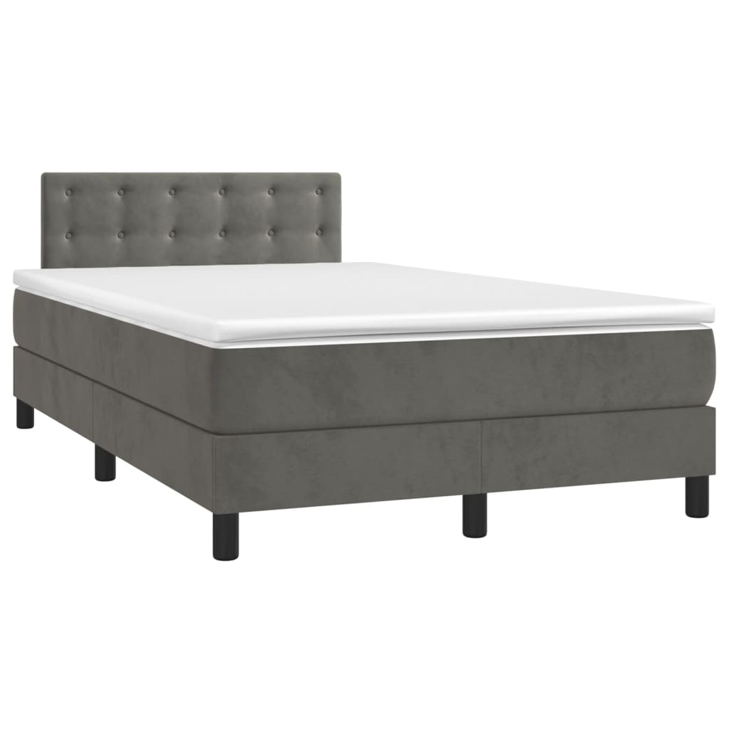 Sommier à lattes de lit avec matelas LED Gris foncé 120x200 cm - XIOS