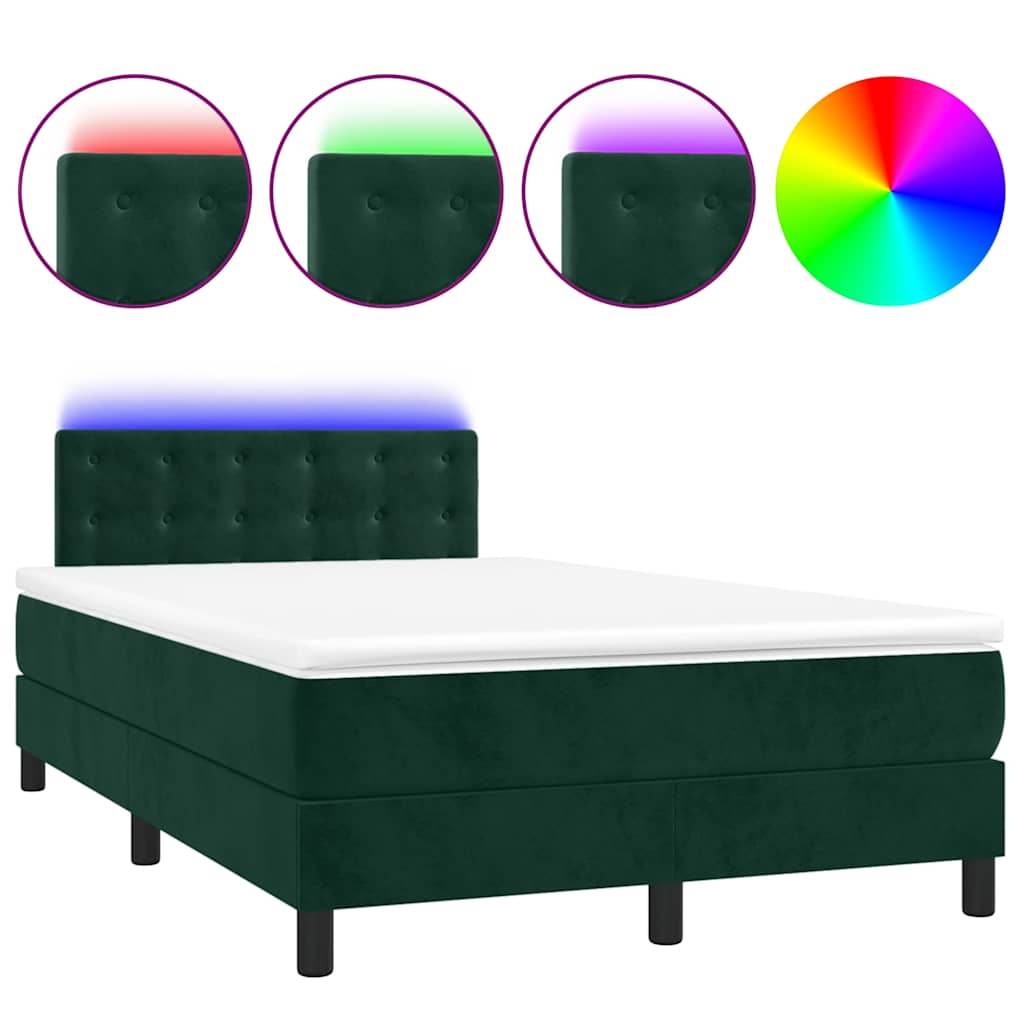 Sommier à lattes de lit avec matelas LED Vert foncé 120x200 cm - XIOS