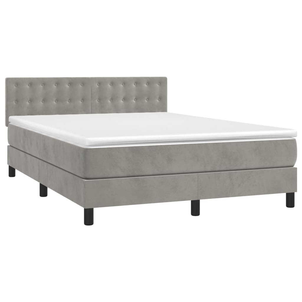 Sommier à lattes de lit avec matelas LED Gris clair 140x190 cm - XIOS