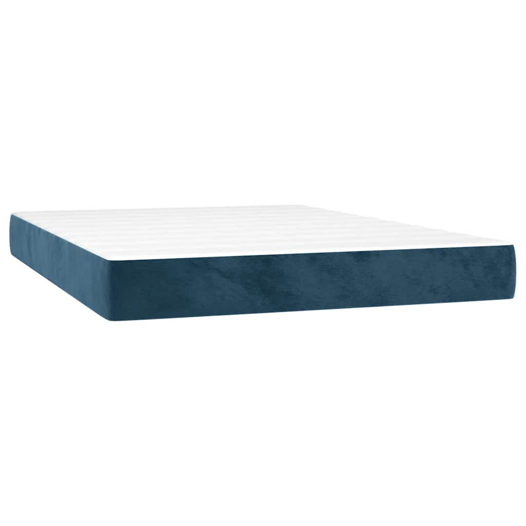 Sommier à lattes de lit avec matelas LED Bleu foncé 140x190 cm - XIOS