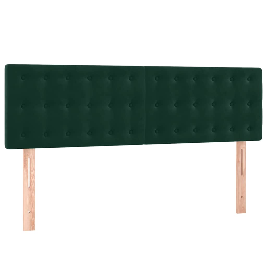 Sommier à lattes de lit matelas et LED Vert foncé 140x200 cm
