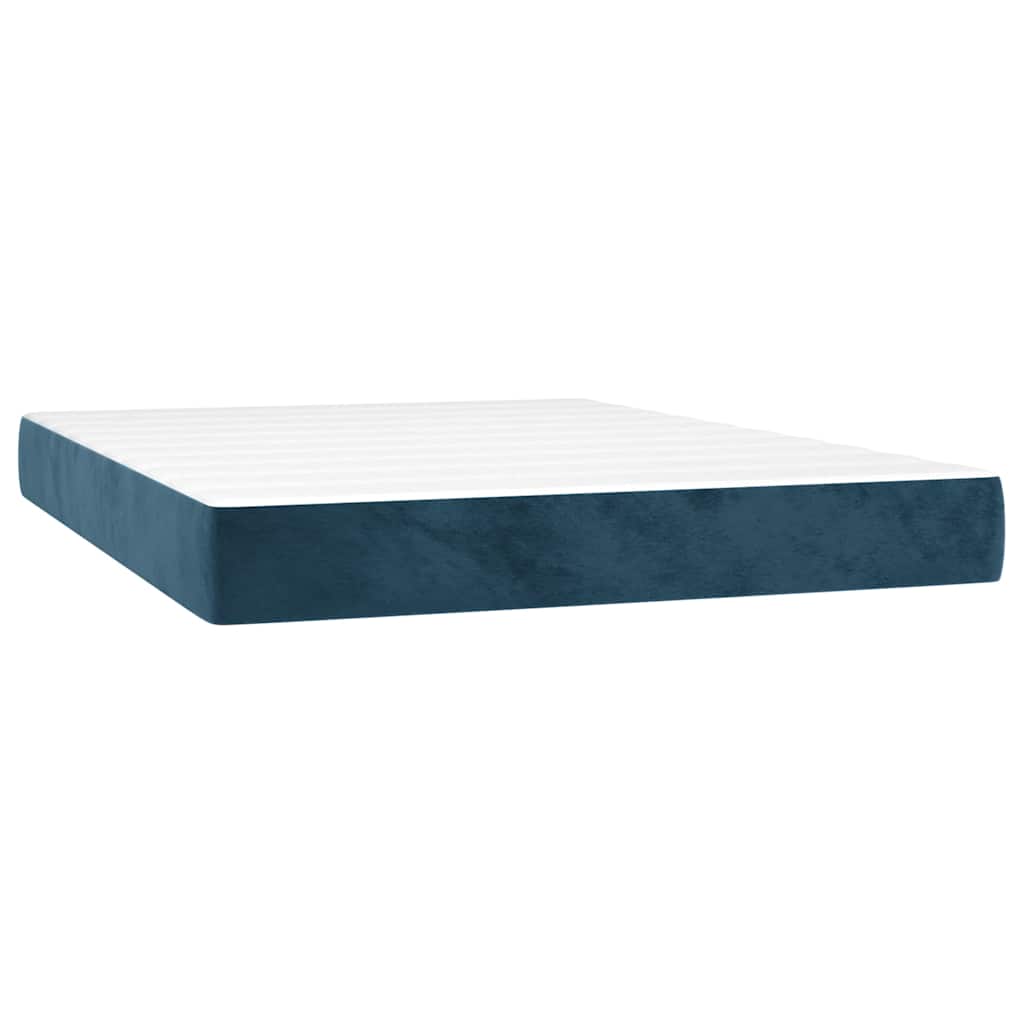 Sommier à lattes de lit matelas et LED Bleu foncé 140x200 cm - XIOS