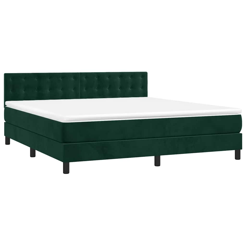 Sommier à lattes de lit matelas et LED Vert foncé 160x200 cm - XIOS