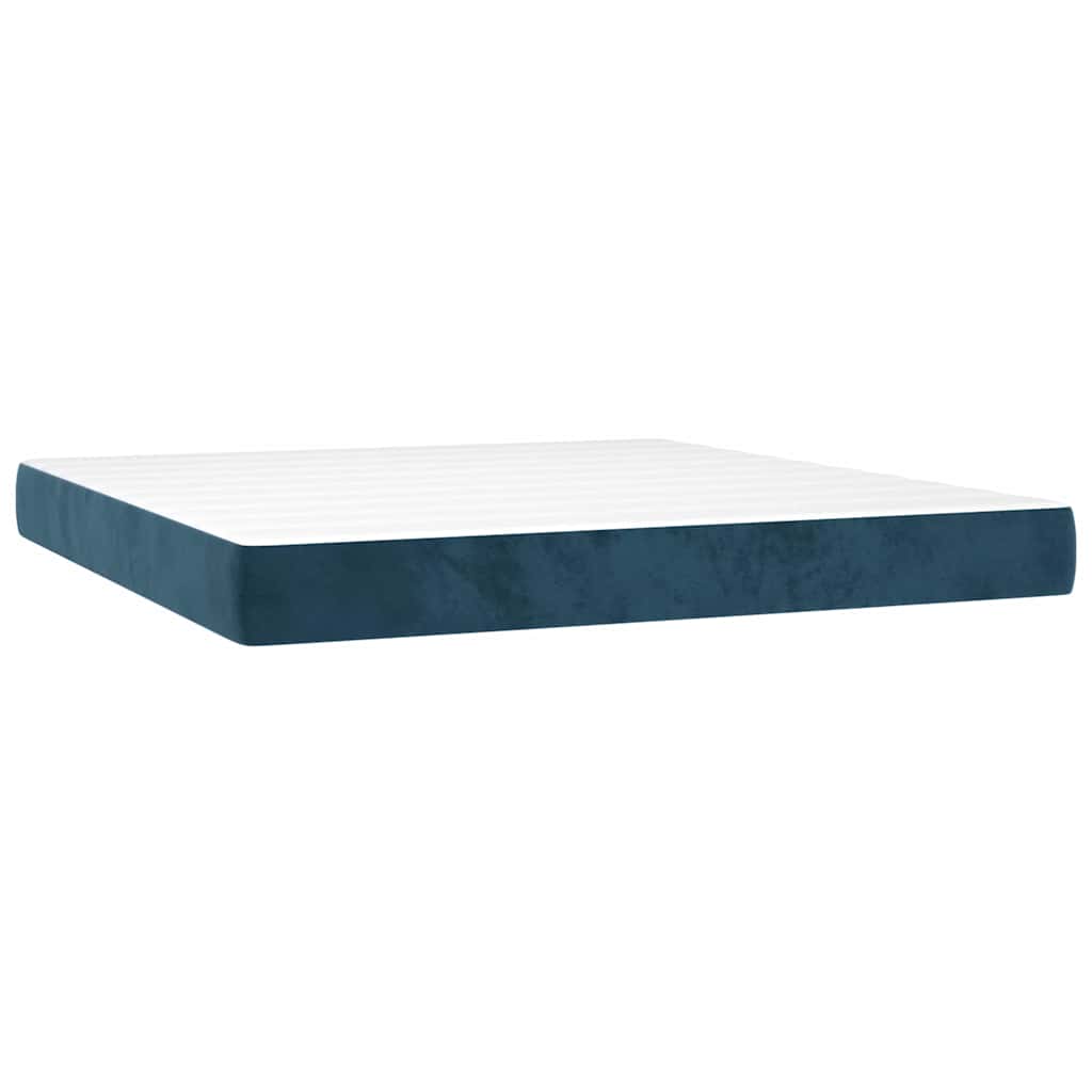 Sommier à lattes de lit matelas et LED Bleu foncé 160x200 cm - XIOS