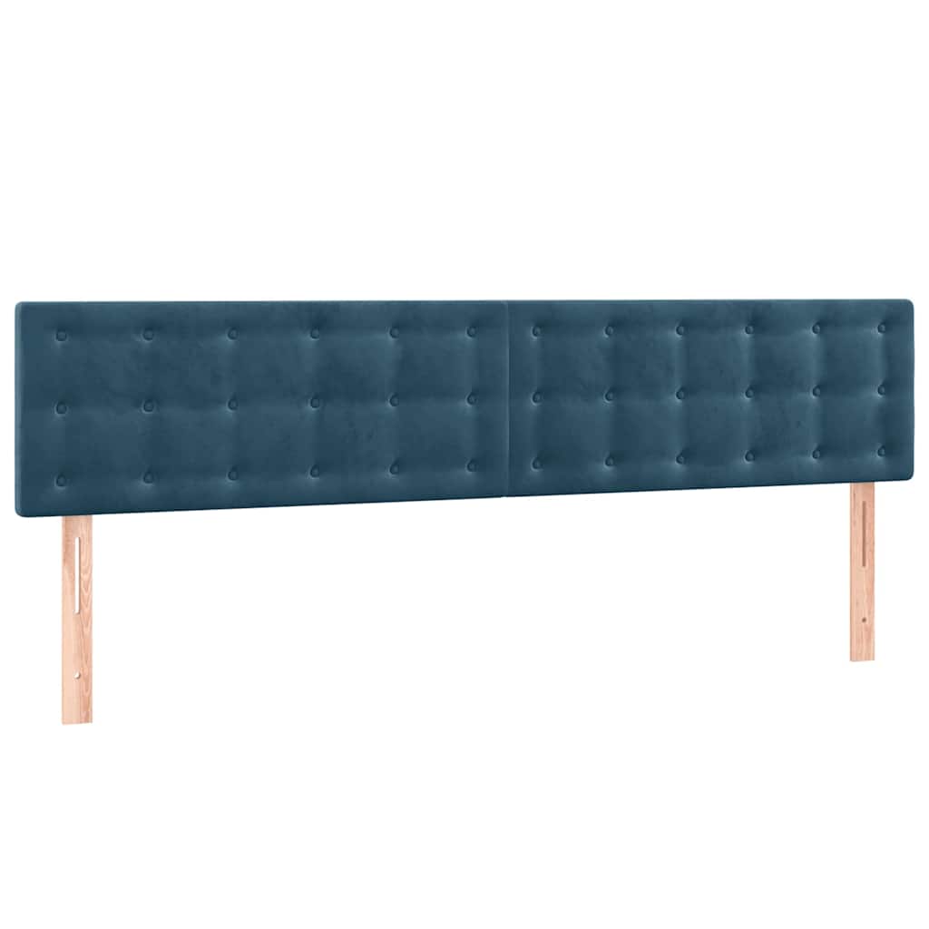 Sommier à lattes de lit matelas et LED Bleu foncé 160x200 cm - XIOS