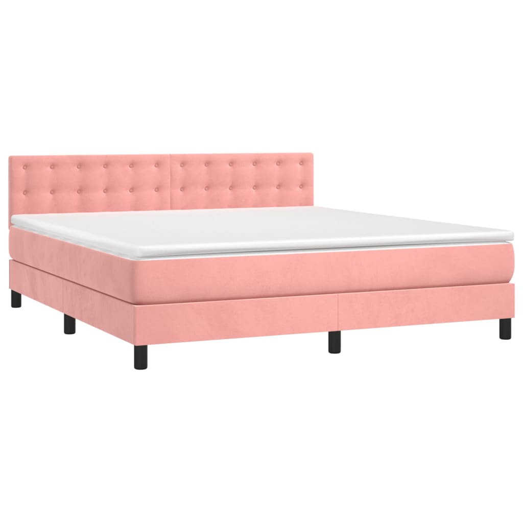 Sommier à lattes de lit avec matelas et LED Rose 160x200 cm - XIOS