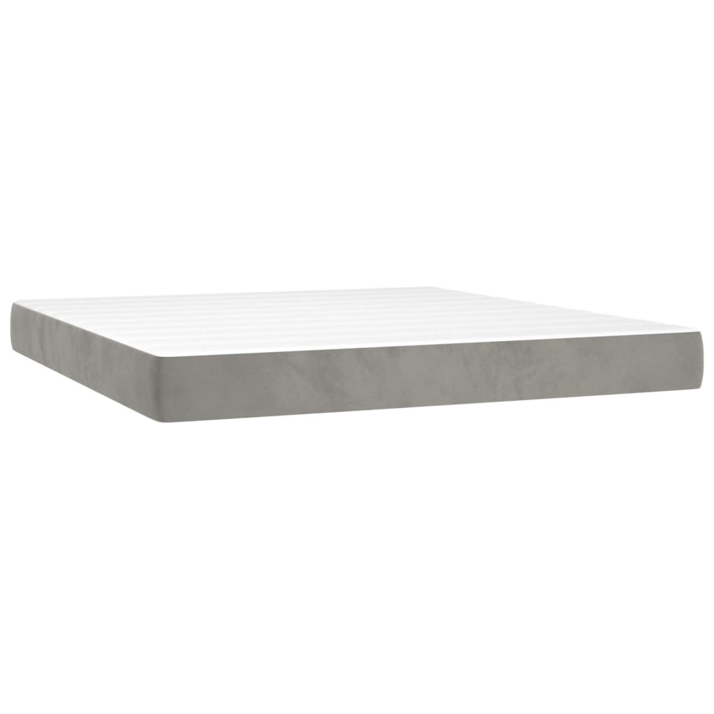 Sommier à lattes de lit matelas et LED Gris clair 180x200 cm - XIOS