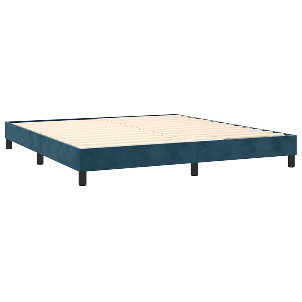 Sommier à lattes de lit matelas et LED Bleu foncé 180x200 cm - XIOS