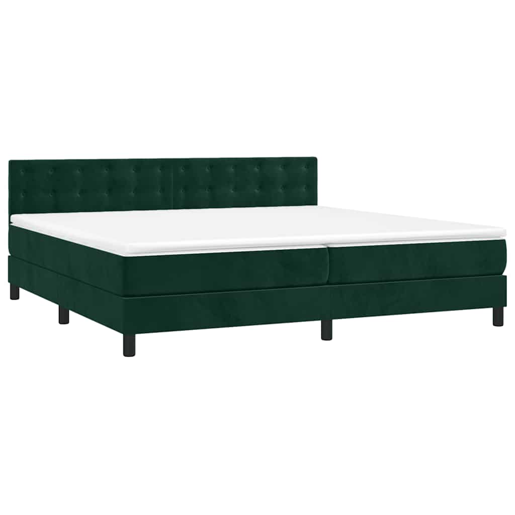 Sommier à lattes de lit matelas et LED Vert foncé 200x200 cm - XIOS