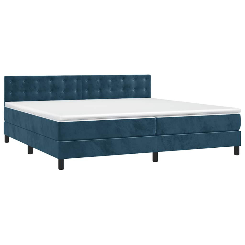 Sommier à lattes de lit matelas et LED Bleu foncé 200x200 cm - XIOS