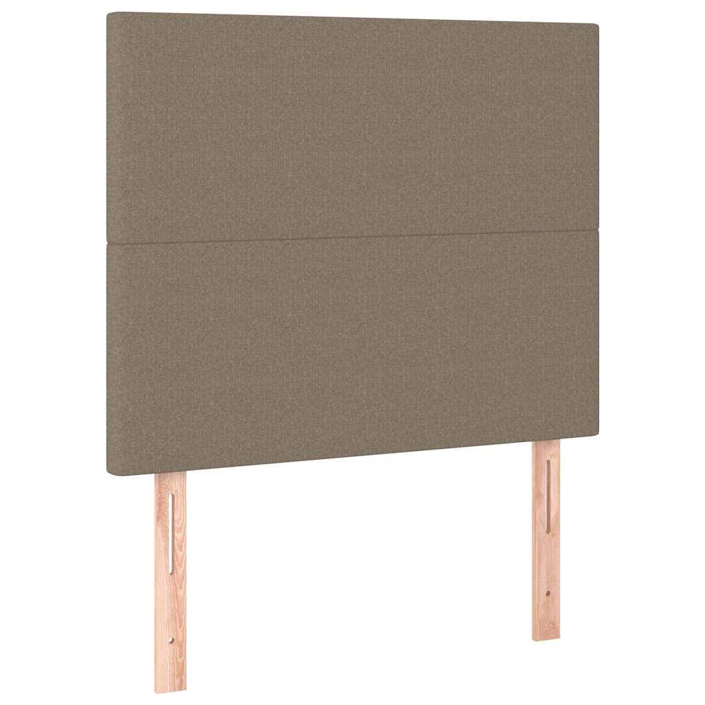 Sommier à lattes de lit et matelas et LED Taupe 100x200cm Tissu