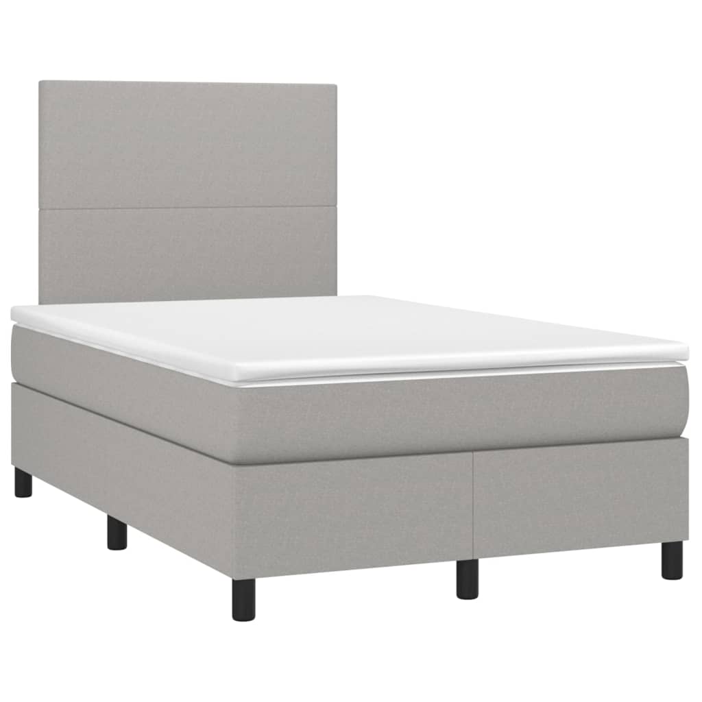 Sommier à lattes de lit et matelas et LED Gris clair 120x200 cm - XIOS