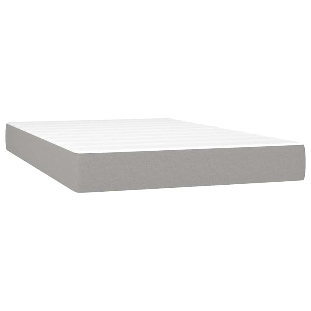 Sommier à lattes de lit et matelas et LED Gris clair 120x200 cm