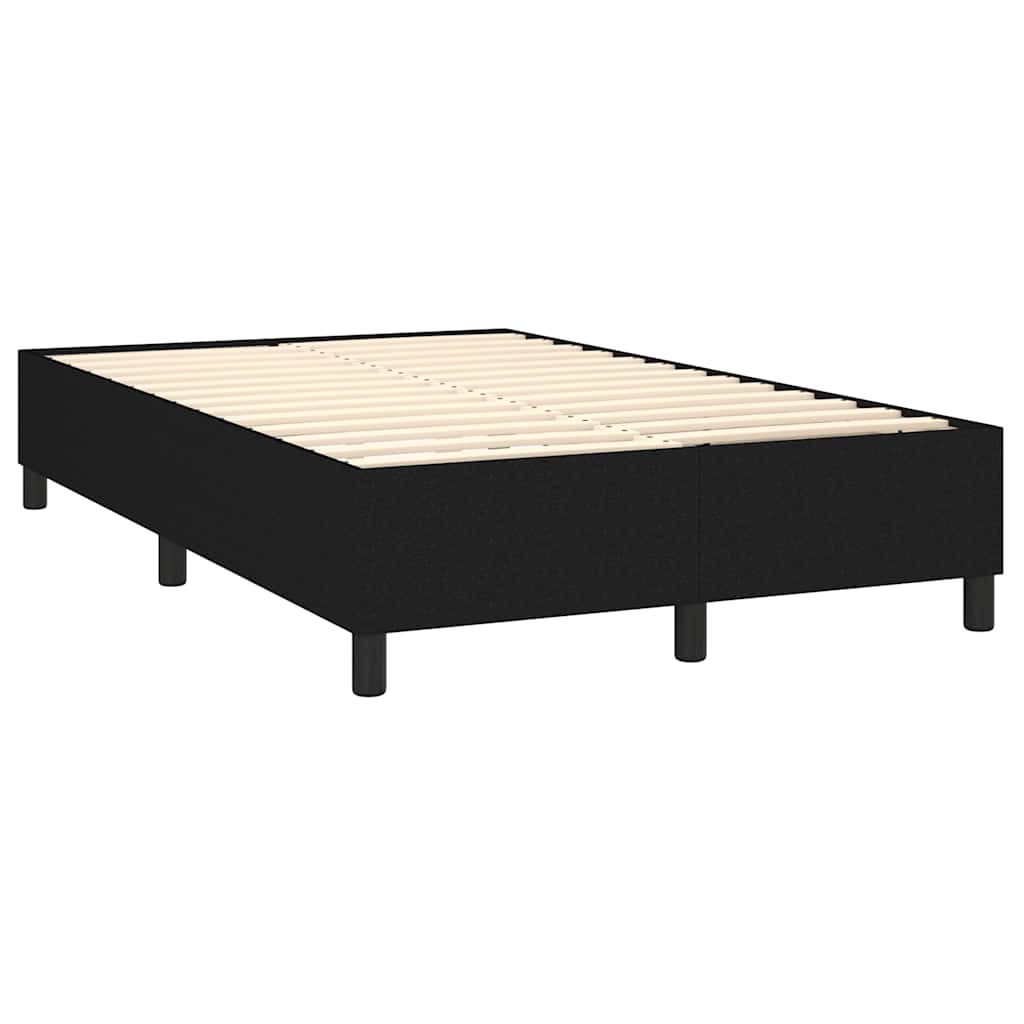 Sommier à lattes de lit et matelas et LED Noir 120x200 cm Tissu - XIOS