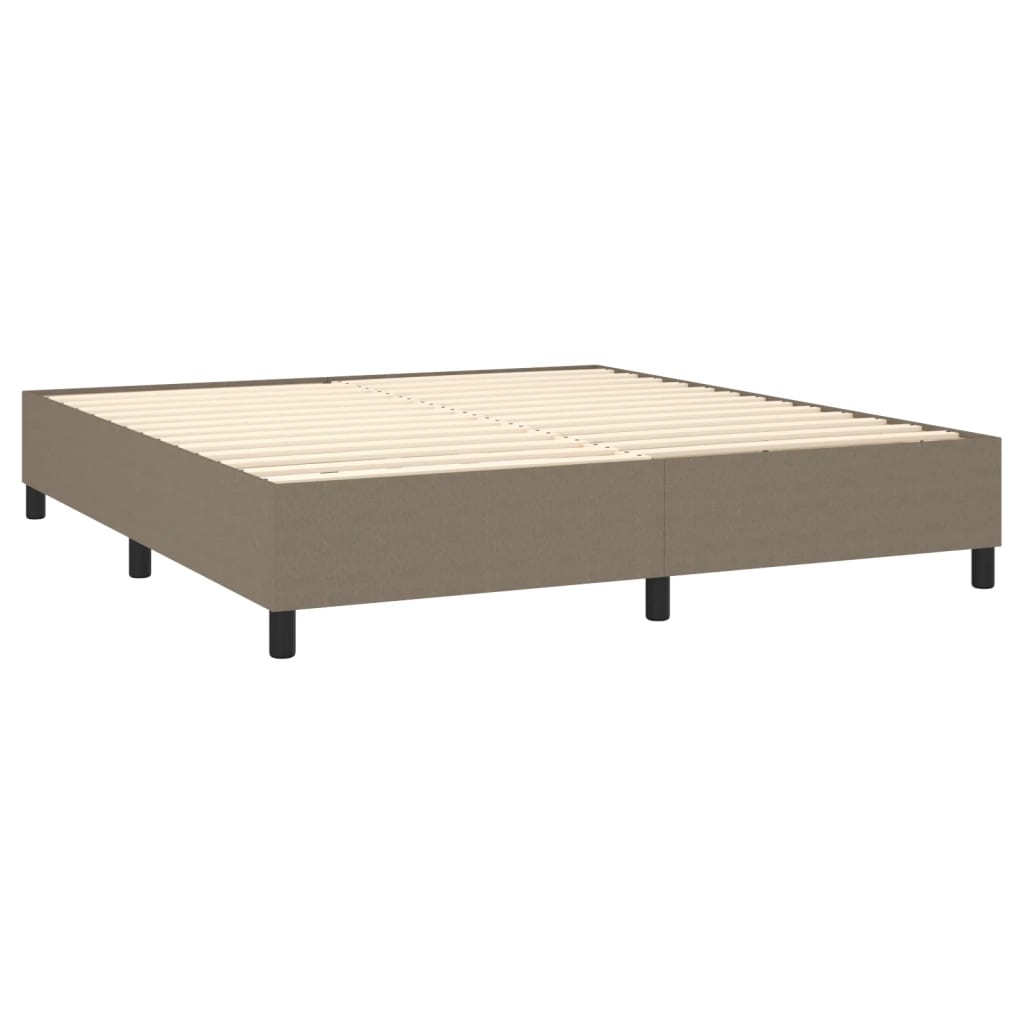 Sommier à lattes de lit et matelas et LED Taupe 180x200cm Tissu - XIOS